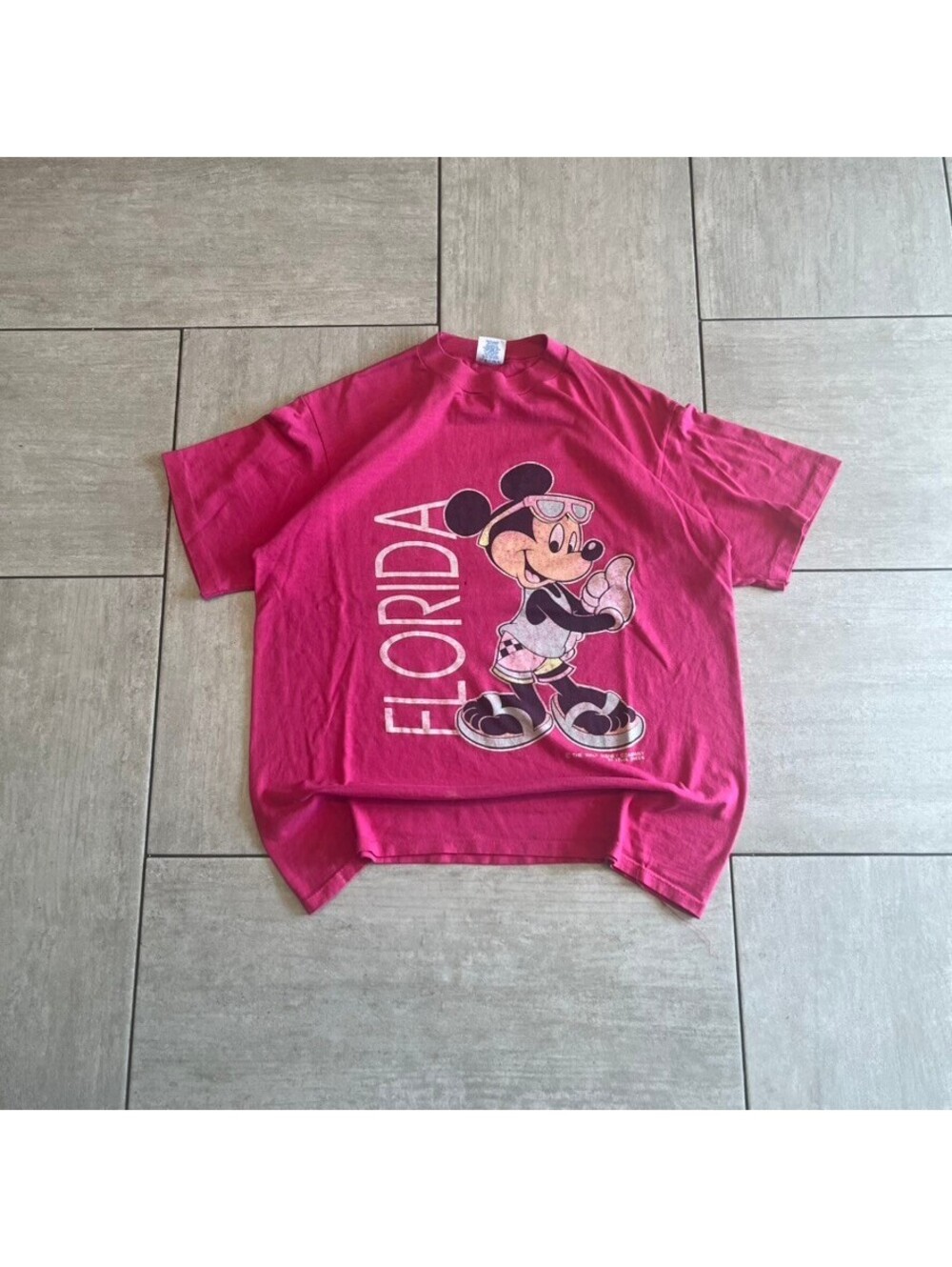 Vintage Velva Sheen Adult Large Florida Mickey Mouse Graphic T-Shirt